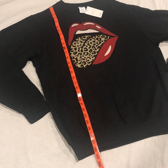 Rolling Stones Leopard Tongue Black Sweatshirt Long Sleeve M - Picture 10 of 11